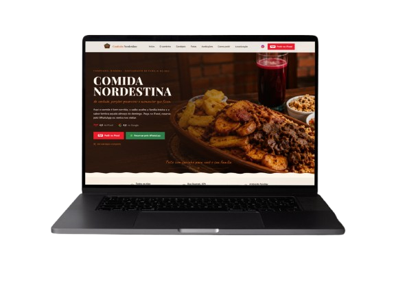 Cantinho Nordestino — landing page para restaurante em desktop e mobile